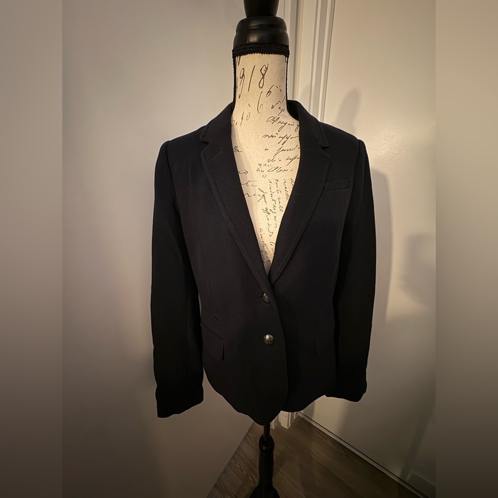 Banana Republic navy blue Classic Tweed Blazer